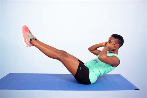 fitness woman    crunches ab exercise high quality  stock