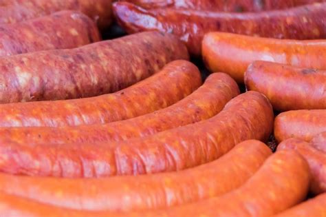 Premium Photo | Fried longest sausage