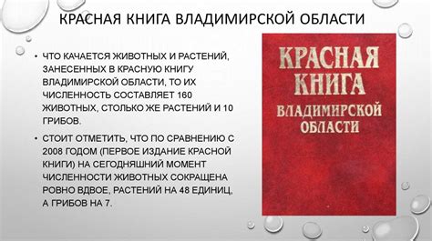 Животные Владимирской области, занесённые в Красную книгу - презентация ...