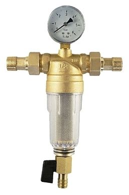 Фильтр промывной 3/4" с манометром TIM JH-2002 стеклянный корпус ...