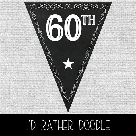 Vintage 60th Birthday Banner 60th Birthday Pennant Banner | Etsy