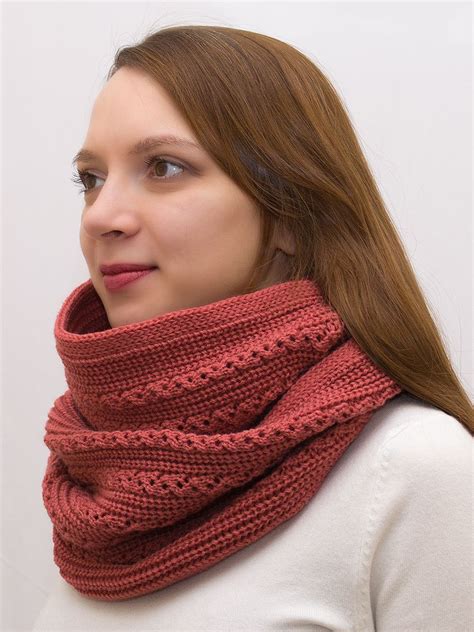 Снуд восьмерка женский Ажур (Цвет светло-серый) купить в LanaCaps по ...