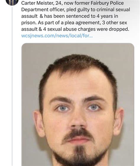 Illinois police officer, Carter Meister, has been arrested for sexually