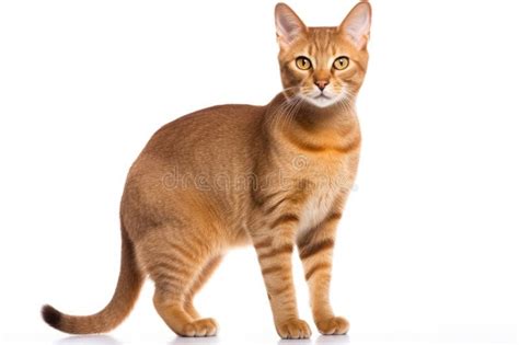 Chausie Cat Stands on a White Background Stock Illustration ...