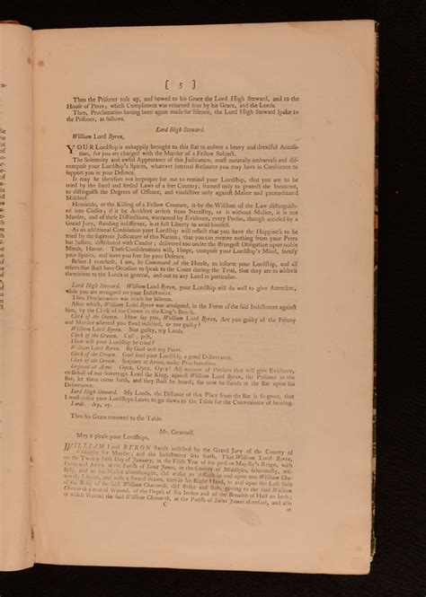The Trial of William Lord Byron [With] The Trial of Lawrence Earl