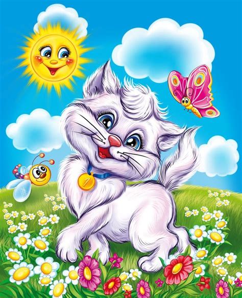 кошечка Kitten Cartoon, Cartoon Art, Kitten Images, Cold Porcelain ...