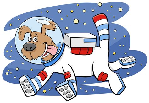 Cartoon dog in space comic animal character 1591669 Vector Art at Vecteezy