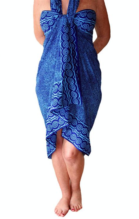 PLUS SIZE Clothing Beach Sarong - Plus Size Swim Cover Up Blue ...