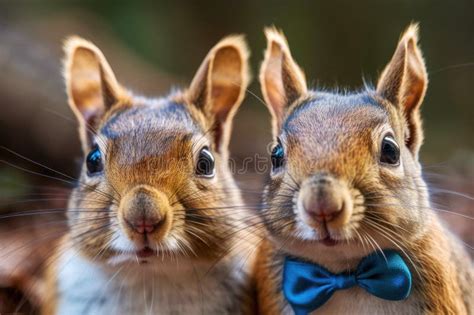 A Happy Couple of Squirrels Together in the Nature Generative AI ...