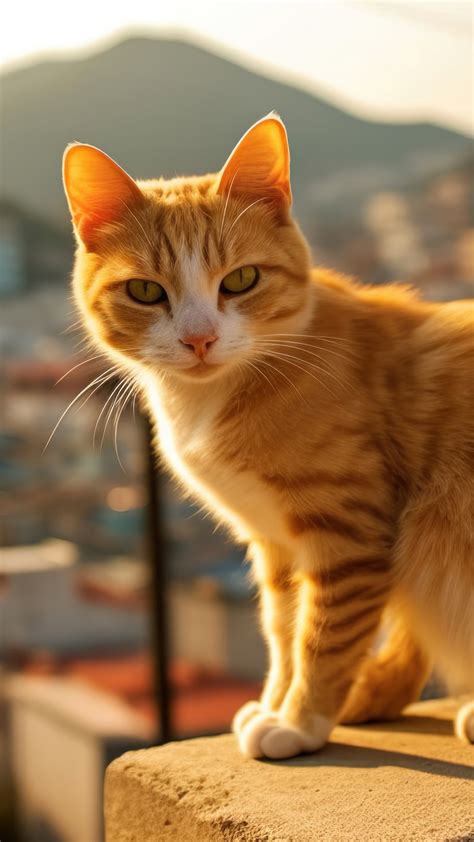 Orange Cat 4K #8971m Wallpaper iPhone Phone