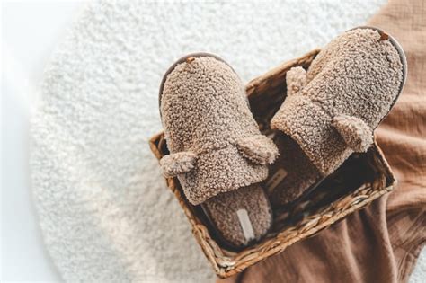 Premium Photo | Cozy slippers in a home interior