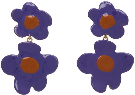 Marni Purple Flower Earrings Marni
