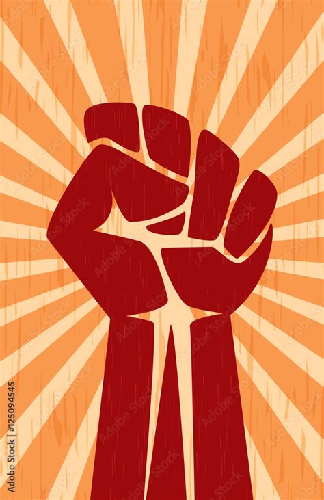 Fist Hand Soviet Revolution Propaganda Communist Retro Vintage Poster ...