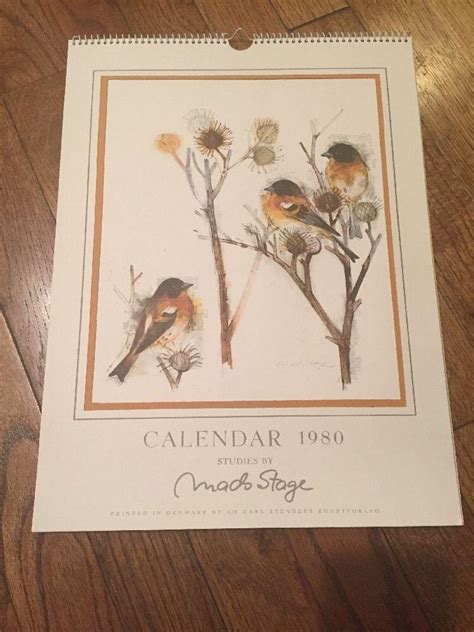 Vtg Mads Stage 1980 Calendar Set Of 4 Prints Birds Denmark Art ...