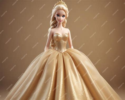 Foto De Barbie Gold - A barbie doll with a gold dress and a gold crown | Premium AI-generated ...