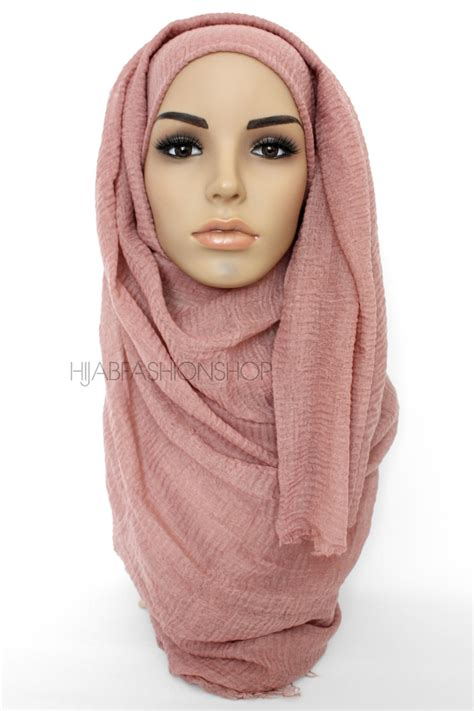 Crimp Crinkle Hijab - Nude Rose | HIJAB FASHION SHOP