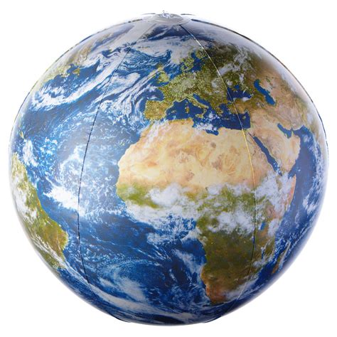 Oppustelig globus med satellitfoto af jorden, 40 cm | Globusser.dk