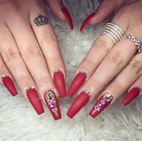 Red Coffin Nails - Nail Arts