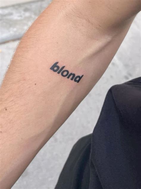 Blond tattoo | Tatuaje de inspiración, Tatuaje de f, Ideas de tatuaje