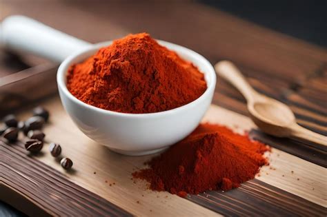 Premium AI Image | a bowl of red powder next to a bowl of red powder.
