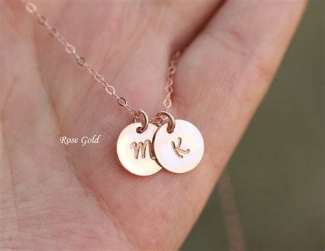 personalized rose gold initial necklacepink gold monogramfamily
