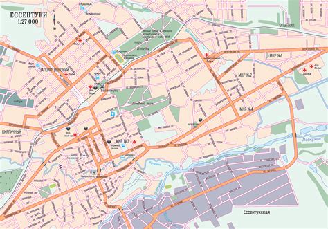 Санатории города Ессентуки - более 5 видов карт