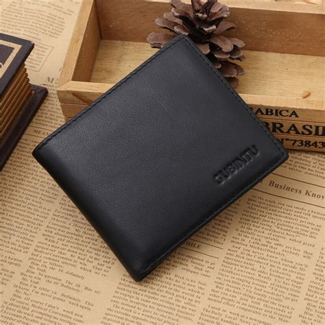 Black Leather Wallet Men Multi Functional Mens Wallets Men's Money Clip ...