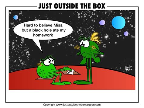 Who ate your homework? - Just Outside the Box Cartoon