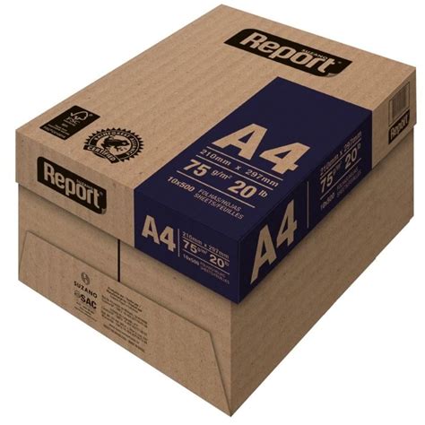 PAPEl A4 OFÍCIO 2 REPORT PREMIUM 75G CX 10 RESMAS 500FOLHAS | top toner ...