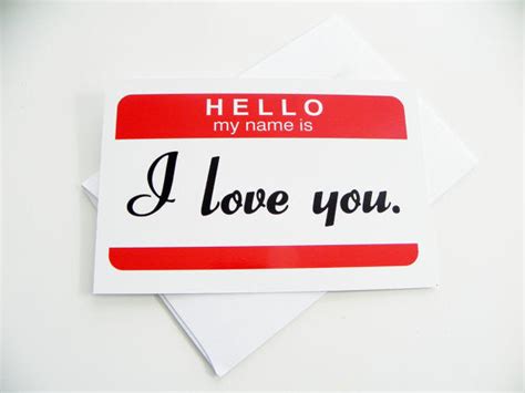 Valentine Card Hello My Name Is I Love You Love Card – Define Design 11