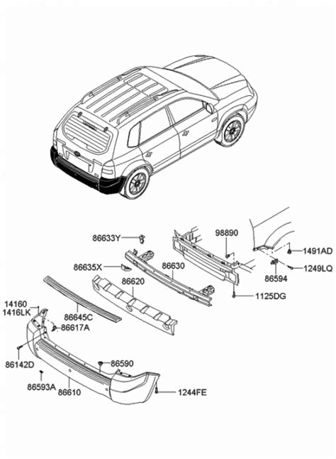86635-2E000 Genuine Hyundai Bracket-Rear Rail Lower Mounting