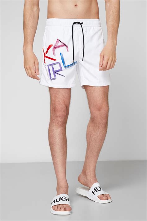 Мужские белые плавательные шорты Karl Lagerfeld KL21MBM04;WHITE — MD ...