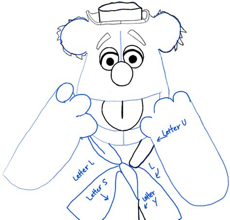 How to Draw Fozzie Bear from The Muppets Show and Movie in Easy Steps ...