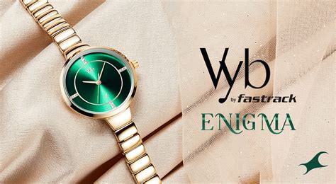 Buy Online Fastrack Vyb Enigma Quartz Analog Green Dial Stainless Steel ...