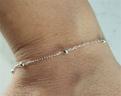 silver dainty bracelet dainty silver bracelet silver chain etsy