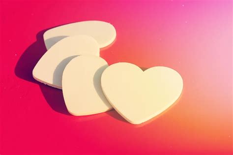 premium photo heart shape wood  red floor