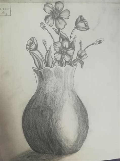 draw  flower pot  pencil shading  flower site