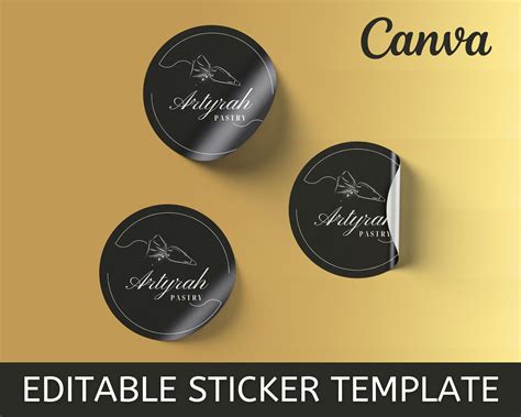 editable sticker template diy sticker design small business logo