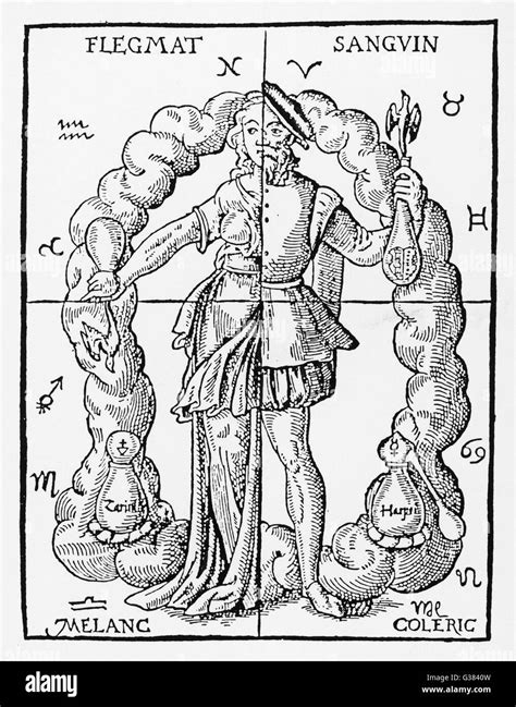 THE FOUR TEMPERAMENTS - phlegmatic - sanguine - melancholic Stock Photo ...