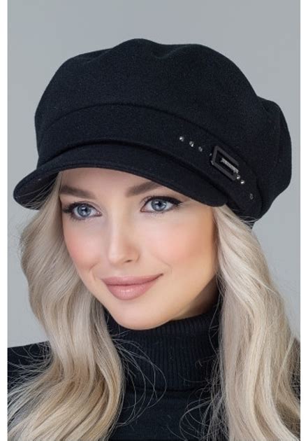Женская кашемировая кепка Helen Line One size черная от продавца ...