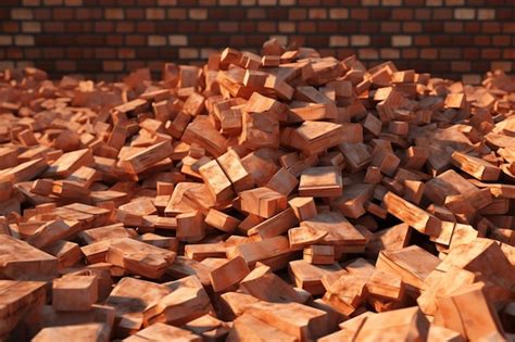 Premium AI Image | pile of bricks with sky in the background ai generated