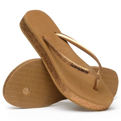 HAVAIANAS SLIM FLATFORM SPARKLE 4147256-1856 BRONZE | Topshoes.gr