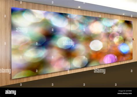 Circles and Shapes Paintings inside a gallery, wood panel Stock Photo - Alamy