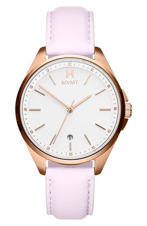 MVMT WATCHES MVMT Coronada Leather Strap Watch, 32mm | Nordstrom