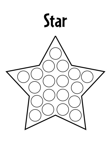 Dot Star Worksheets Coloring Printable Pages Shapes Shape Printables