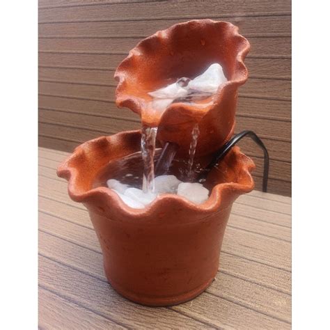 Fonte De Agua Com Vaso De Barro - Fonte de barro para agua com bomba bivolt | Shopee Brasil