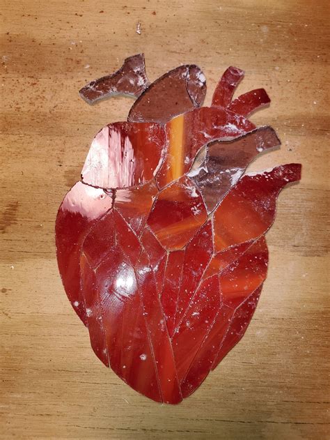 Glass Heart Art Anatomic Art Heart Stained Glass Heart | Etsy