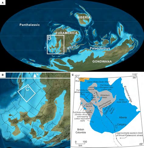 late devonian global palaeogeographic map  ma  late