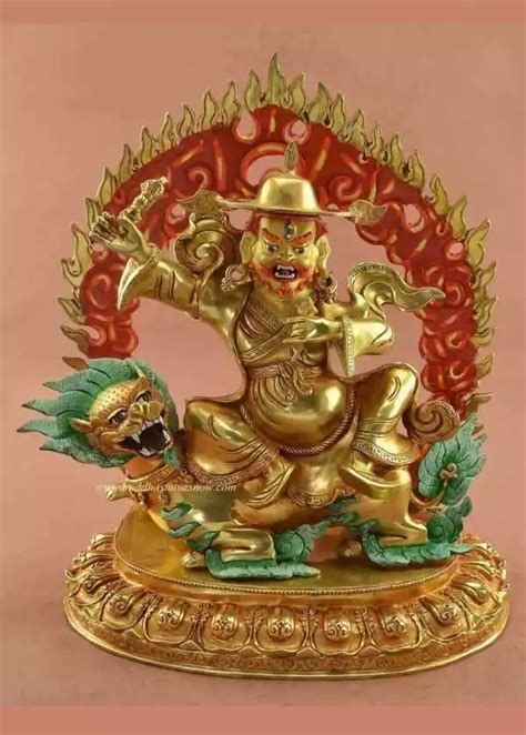 dorje drollo statue partly gilded  gold  handmade