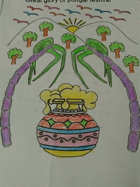 How To Draw Pongal Easy How to draw a pongal pot drawing for kids